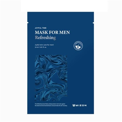 MIZON JOYFUL TIME MASK FOR MEN REFRESHING Мужская восстанавливающая тканевая маска для лица 30г