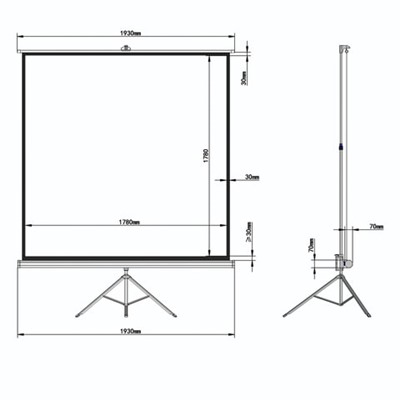 Экран проекционный на треноге (180х180 см), матовый, 1:1, BRAUBERG "TRIPOD", 236730