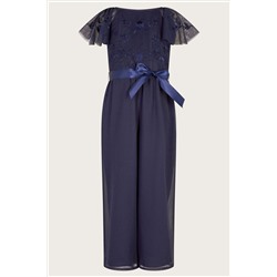 Monsoon Blue Amelia Embroidered Jumpsuit