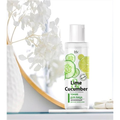 IRIS "Lime&Cucumber" Тоник для лица увлажняющий для всех типов кожи, флакон 200мл