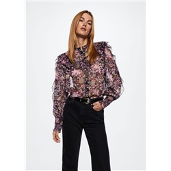 Blusa floral volantes -  Mujer | MANGO OUTLET España