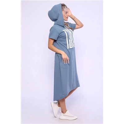 Платье с капюшоном - TOKYO - 494 - серо-голубой