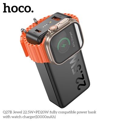 Портативный аккумулятор HOCO Q27B 10000mAh PD 20W+22.5W +ЗУ для iWatch (черный)