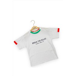 Хлопковая футболка для мальчиков с надписью Break The Rules 23YTSHE1264