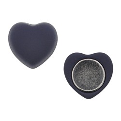 ZP002-09 Зажим для платка Сердце на магнитах, 15х15мм, цвет тёмно-синий