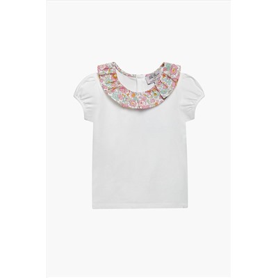 Trotters London Liberty Print Coral Betsy Willow White Jersey Top