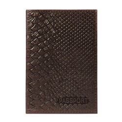 Обложка для паспорта Питон нат.кожа блинт.тисн. коричневый 1,2-059-220-0