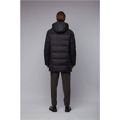 Мужское пуховое пальто черного цвета PLX PA90310, цвет чёрный