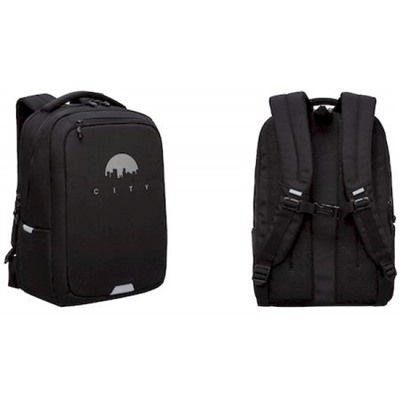 Рюкзак молодежный RU-434-3/1 черный - серый 29х41,5х18 см GRIZZLY