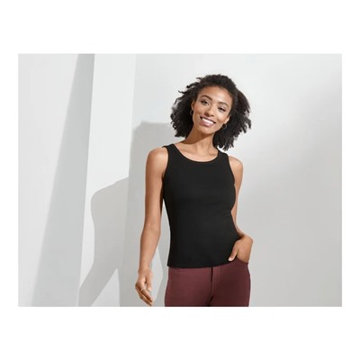 esmara® Damen Tops, 2 Stück, in anschmiegsamer Ripp-Qualität