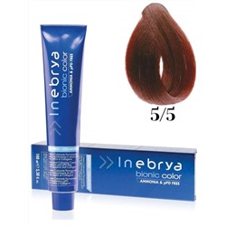 INEBRYA BIONIC COLOR Крем-краска для волос безамм 5/5 Light Chestnut Mahogany Свет-каштан махагон 100мл