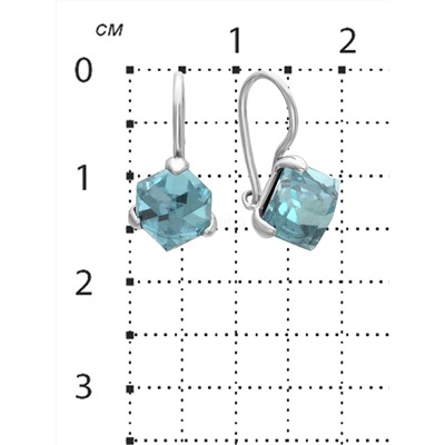 Серьги из серебра с кристаллами Swarovski родированные 925 пробы 0044с-202