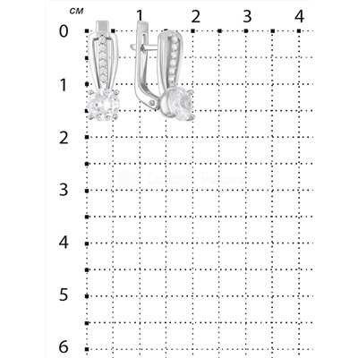 Серьги из серебра с фианитами родированные 925 пробы с-7204р200