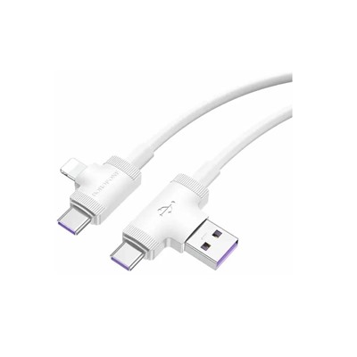 Кабель USB BOROFONE BX73 4 в 1 для USB/Type C to Type C/iPhone (черный) 1m