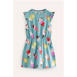 Boden Ice Cream Frill Sleeve Jersey Dress