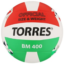 Мяч волейбольный TORRES BM400, TPU, клееный, 18 панелей, р. 5