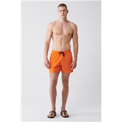 Оранжевые быстросохнущие однотонные шорты для плавания стандартного размера