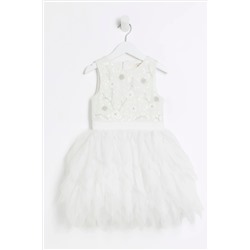 River Island Girls Mesh Frill Dress