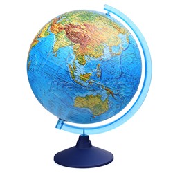 Глобус Земли физико-политический 320мм с подсветкой от батареек Классик Евро