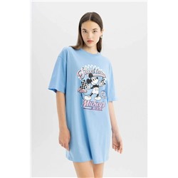 Мини-платье-футболка Cool Disney Mickey & Minnie с короткими рукавами из чесаного хлопка