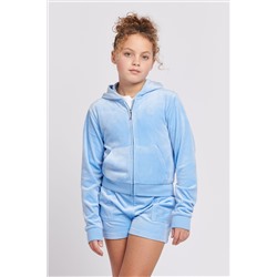 Juicy Couture Girls Pink Tonal Zip Through Hoodie