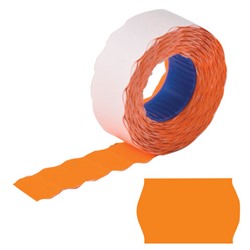 Этикет-лента 22х12 мм, волна, оранжевая, комплект 5 рулонов по 800 шт., BRAUBERG, 123574