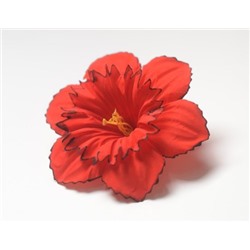 Искусственные цветы, Слои нарцисс бархатный для ветки, венка красный с черным кантом