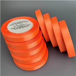 Лента атласная 1,2 см 25 ярдов оранжевая 022