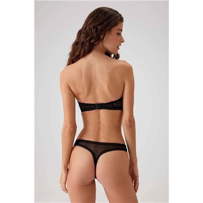 Черный 4703 Verona Underwire Soft Push Up Кружевной комплект нижнего белья без бретелек в стиле фэнтези