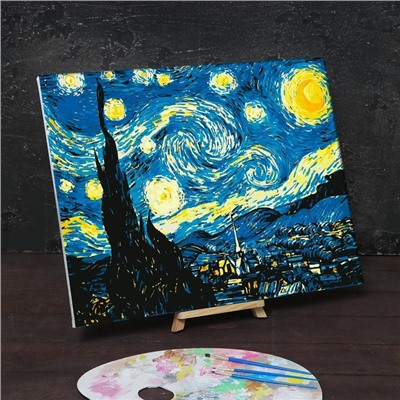 Картина по номерам на холсте с подрамником «Звёздная ночь» Винсент ван Гог, 40 х 50 см
