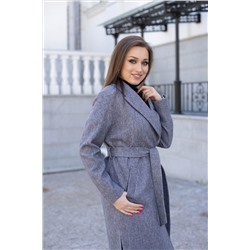 Пальто женское демисезонное 21820  (серый/рубчик)