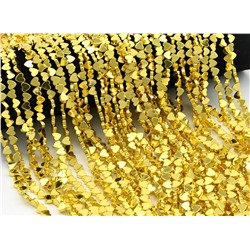 Бусины из гематита сердце 6*6мм цв.золотой, 40см, 66 бусин