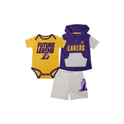 Fanatics Purple NBA Los Angeles Lakers Bank Shot Creeper Short & T-Shirt Set