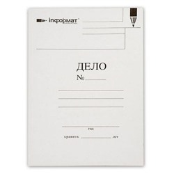 Скоросшиватель бумажный  А4"ДЕЛО" 450 г/кв.м мелованный арт. LP4045W inФОРМАТ