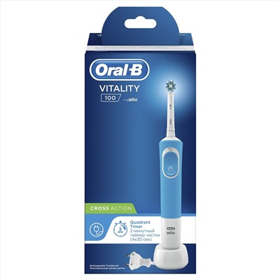 Электрическая зубная щетка Oral-B Vitality 100 CrossAction ГОЛУБАЯ