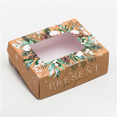 Коробка складная «Present», 10 х 8 х 3.5 см, Новый год