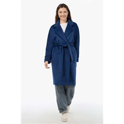 01-10885 Пальто женское демисезонное (пояс) Ворса синий