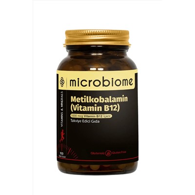 Microbiome Витамин B12 (метилкобаламин) 1000 мкг 100 сублингвальных таблеток B12