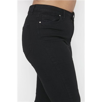 Черные джинсы-клеш с высокой талией TBBAW23JE00001