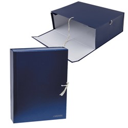 Короб архивный 330*240 мм, картон с бумвиниловым покрытием, на завязках, цвет синий deVENTE 3010573