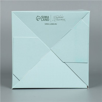 Коробка подарочная для цветов с PVC крышкой, упаковка, «Present», 12 х 12 х 12 см