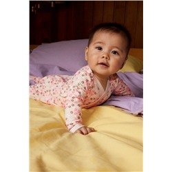 Bonds Pink Floral Print Wrap Zip Sleepsuit