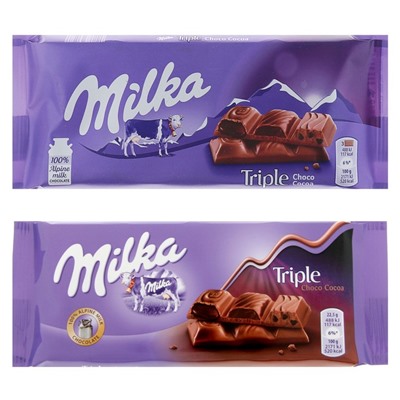 Шоколад Milka Triple Cacao, 90 г