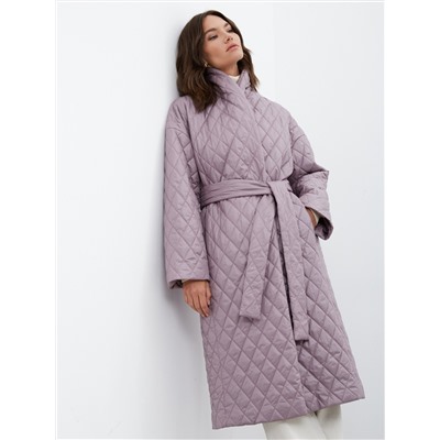 Стеганное пальто-кимоно