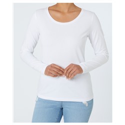 Weißes Langarmshirt Janina, Stretch