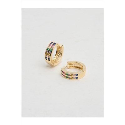 Толстые серьги-кольца со смешанными камнями багета 23SX810168