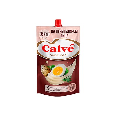 «Calve», майонез «На перепелином яйце» 67%, 400 г