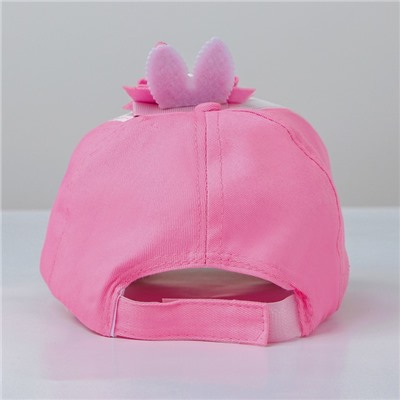 Кепка детская для девочки «Зайка-принцесса», с заколочкой, цвет розовый