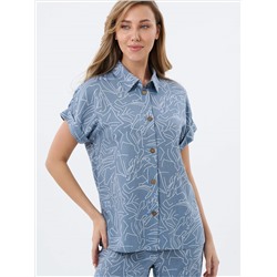 Женская блузка рубашка без рукавов Б144СЕ / Серый