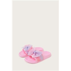 Monsoon Pink Ombre Bow Glitter Sliders